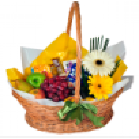 Cesta Café da Manhã Feliz Super Luxo com Frutas e Frios